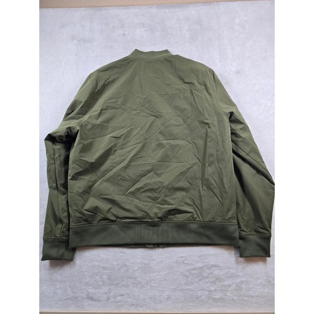 Banana Republic Bomber Jacket Mens Large Olive Green Polyester Full Zip